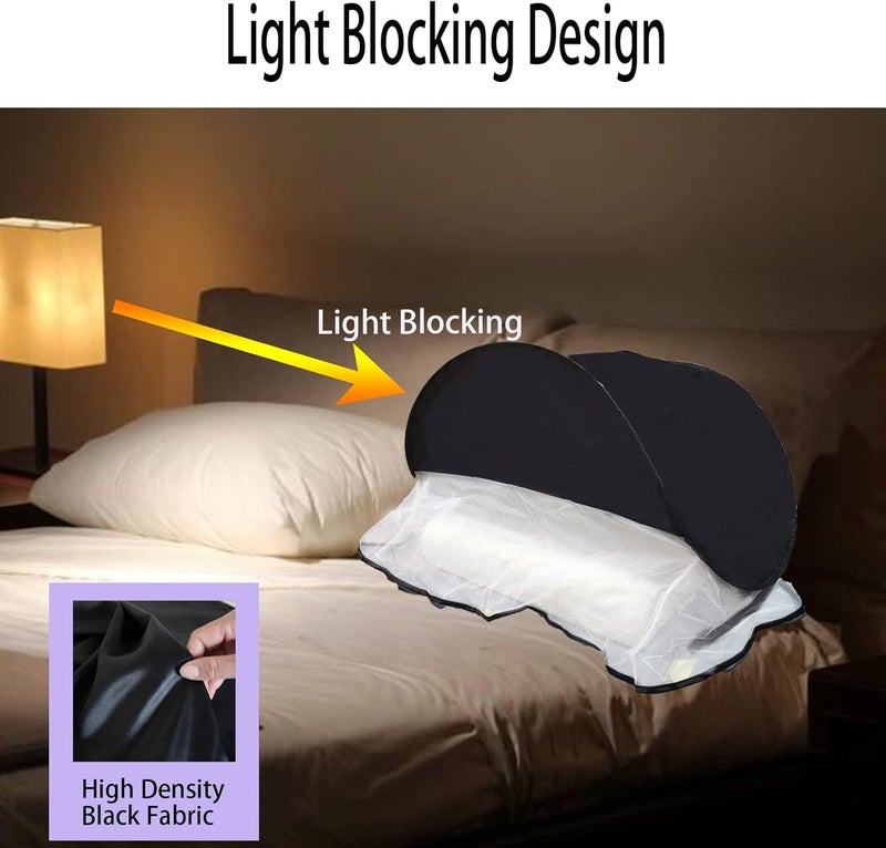 CMINGJ Portable Mosquito Head Net Foldable Pop-Up Travel Essentials Mosquito Net for Bed Free Installation-Large Size Suitable for Bedroom, Camping, nap (Black Large) - Image 2